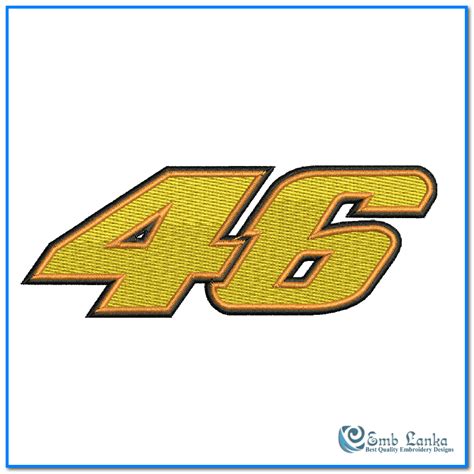 valentino rossi race number  logo embroidery design emblanka