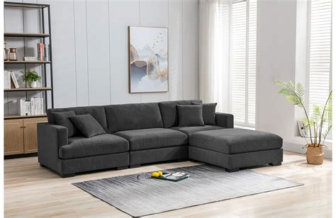 carabell fabric modular  chaise lounge suite grey