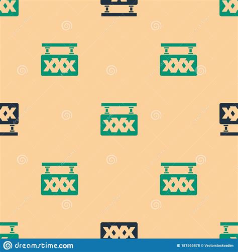 Green And Black Sex Shop Icon Isolated Seamless Pattern On