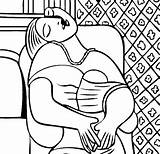 Picasso Coloring Pages Coloriage Therapy Life Dream sketch template