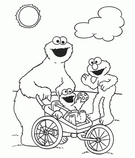 elmo  cookie monster coloring pages  printable elmo coloring