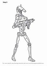 Wars Droid Battle Star Draw Drawing Coloring Pages Step Tutorials Tutorial Sketch Sci Fi Template Drawingtutorials101 sketch template