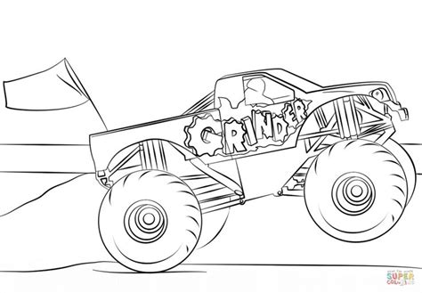 grinder monster truck coloring page  monster truck category select