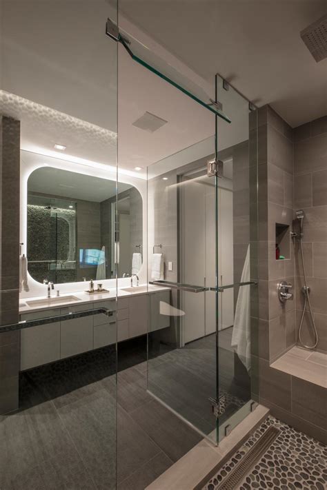 modern glass  tile bathroom hgtv