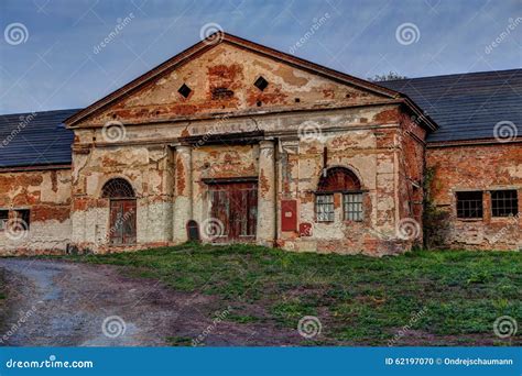 stable house stock photo image  garden lawn desolated