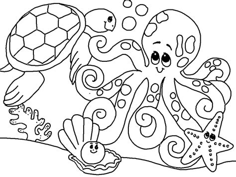 printable cute ocean animals coloring pages coloring pages