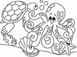Coloring Animals Pages Kids Ocean sketch template