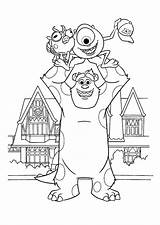Coloring Monsters University Pages Monster Inc Printable Colouring Kids Sulley Mike Disney Print Sheets Archie Movie Catch Book Template Cartoons sketch template