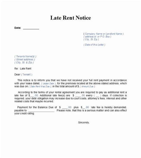 friendly rent increase letter   printable late rent notice