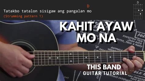 kahit ayaw mo na chords tutorial  band youtube