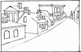 Coloring Buildings Pages Kids sketch template