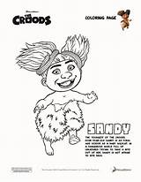 Croods Sandy Colorir Krudowie Kolorowanki Ausmalbilder Persoonlijke Maak Animaatjes Malvorlage Kalender Erstellen sketch template