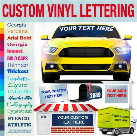 buy vinyl lettering  colors  fonts  sizes custom decal