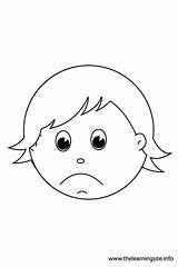 Sad Coloring Happy Face Outline Pages Feelings Clipart Colouring Children Angry Flashcards Clip Library Template Popular Thelearningsite Info sketch template