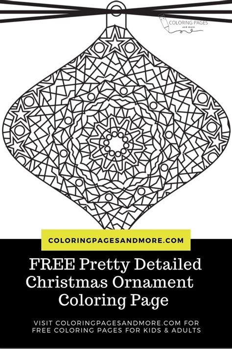 pretty detailed christmas ornament coloring page coloring pages