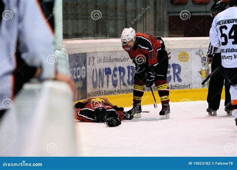 hockey injury editorial photography image