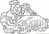 Fred Flintstone Barney Rubble Coloring Pages Car Coloringpages101 Color sketch template