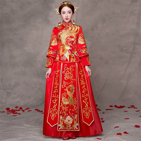 buy traditional chinese wedding gown dress women