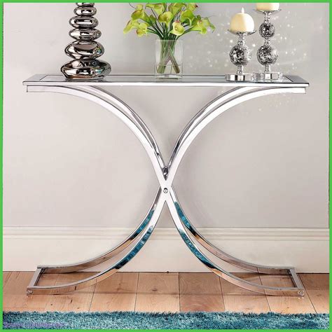 glass  chrome console table foter