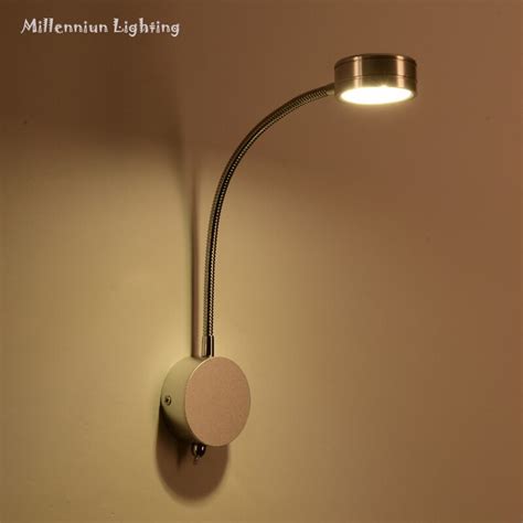 led wandlamp voor slaapkamer moderne flexibele arm licht zilver flexibele slang aluminium