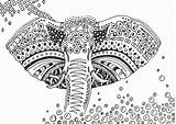 Coloring Animal Pages Mandalas Mandala Detailed Library Clipart Elephant sketch template