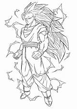 Goku Saiyan Coloringhome Kidsdrawing Dragonball Visit sketch template