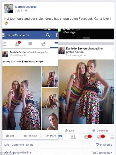 danielle saxton arrested after posting selfie on facebook wearing stolen dress daily mail online