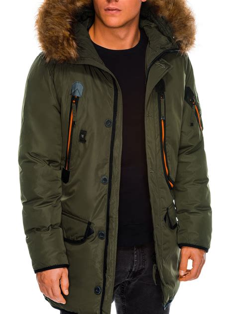 mens winter parka jacket  khaki modone wholesale clothing