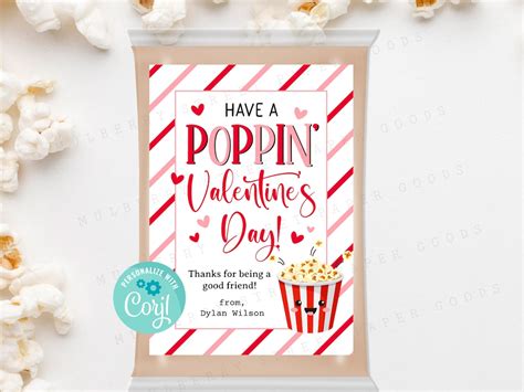 printable   poppin valentines day card kids classroom popcorn