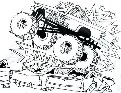 megalodon monster truck coloring page   gambrco