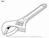 Drawing Spanner Adjustable Wrench Draw Step Tutorials Drawingtutorials101 Learn Drawings Paintingvalley Necessary Finishing Touch Complete Add Tools sketch template