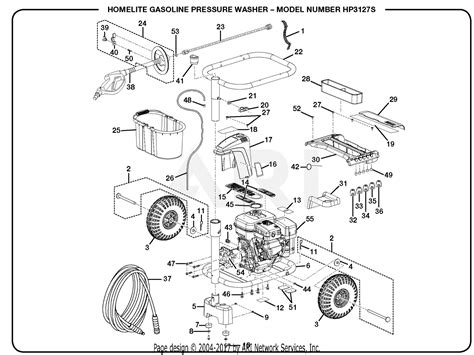 homelite hps gasoline pressure washer parts diagram  general assembly part