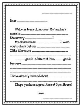 students    template  write  letter   parents