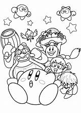 Kirby Ninja Coloring Pages Sword Printable Friends Kids Nintendo Ice sketch template