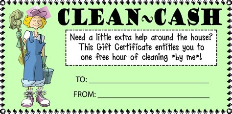 printable house cleaning gift certificate template