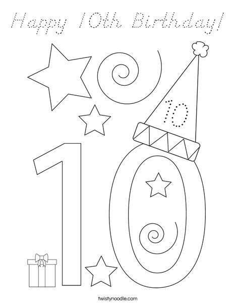 happy  birthday coloring page dnealian twisty noodle