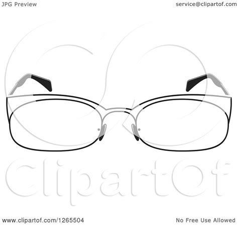 Clipart Of A Black And White Pair Of Eyeglasses Royalty