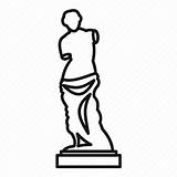 Outline Statue Greek Sculpture Venus Milo Icon Ancient Editor Open sketch template