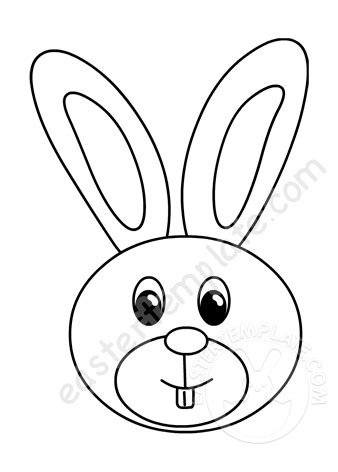 cute rabbit face cartoon easter template