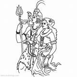 Shiva Parvati Xcolorings sketch template