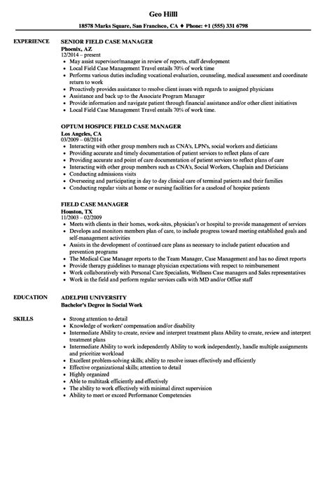 case manager resume template