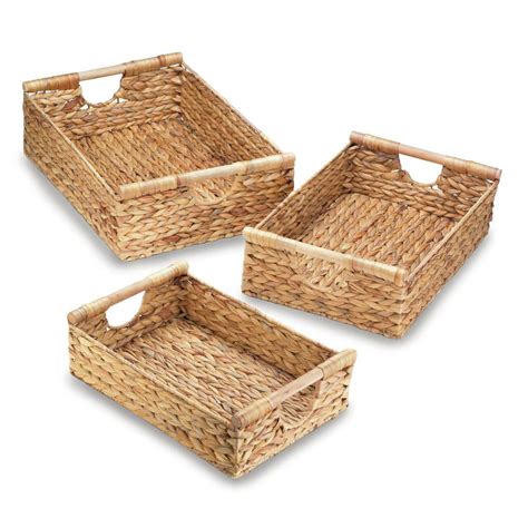 small wicker baskets woven baskets  storage   straw set