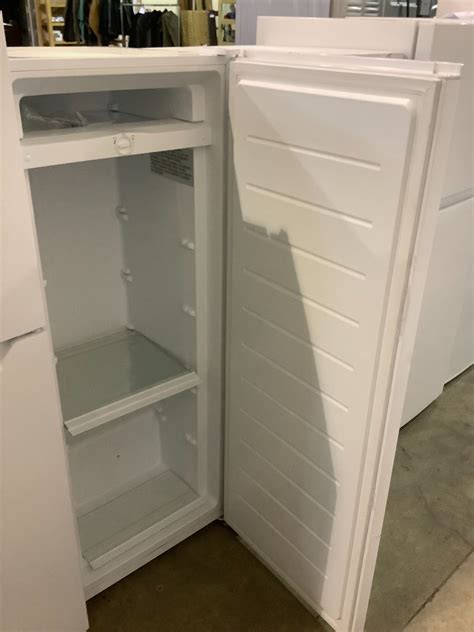 Insignia White 7 Cu Ft Upright Freezer Missing Some Shelves Visible