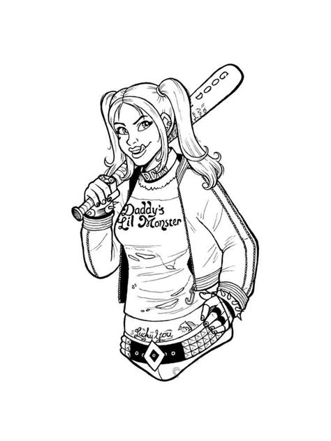 adult coloring pages harley quinn