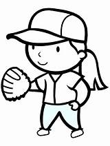 Coloring Softball Pages Printable Sports Sheets Clipart Baseball Girl Girls Cliparts Kids Print Glove Library Colouring Book Popular sketch template