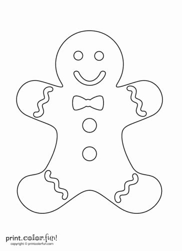 gingerbread print color fun  printables coloring pages