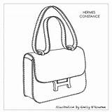 Hermes Constance Borsa Purse Tas Cad Bolsos Sketsa Borse Authentic sketch template
