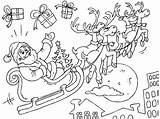 Christmas Santa Sleigh Coloring Pages His sketch template