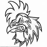 Rooster Angry Head Coloring Cartoon Pages Getcoloringpages sketch template