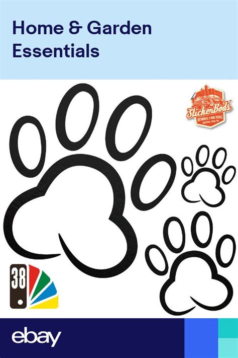 dog paw print stickers decals  car wall home  colours